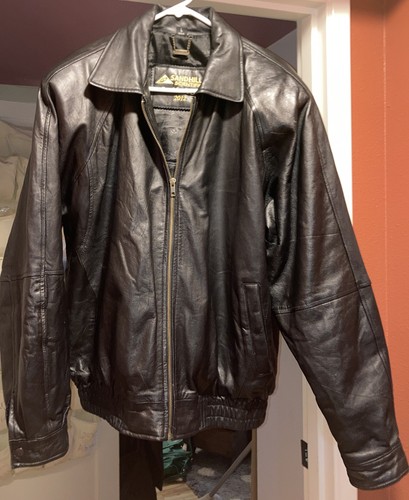 Black Leather Bomber Jacket-LG | eBay