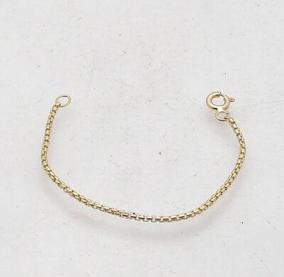 1.3mm Round Box Extender 4 Bracelet Necklace Chain Pendant Real 14K Yellow Gold