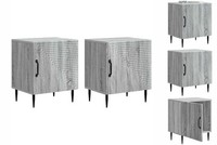 Nachttisch 2Er Set Nachtschrank Graues Sonoma 43X34,5X50 Cm Holzwerkstoff