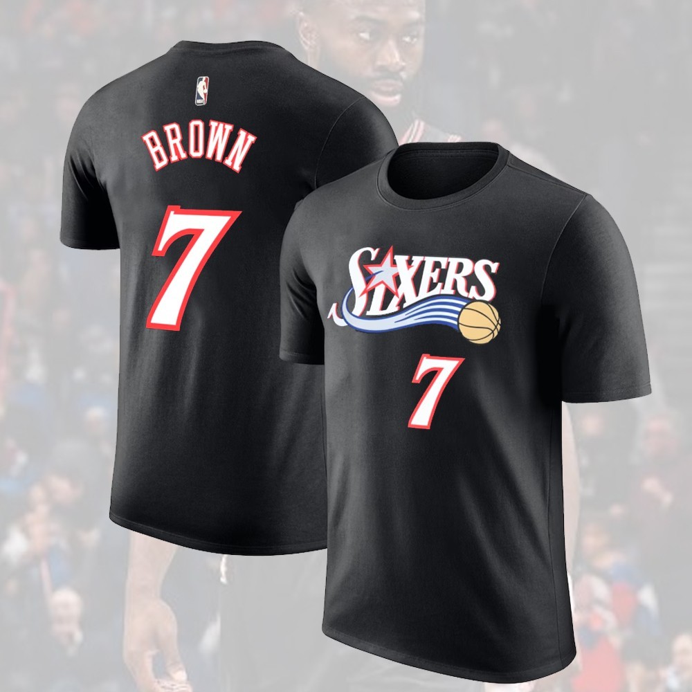 HOT - Jaylen Brown #7 Philadelphia Team 76ers 2026 Player Name & Number S-5XL