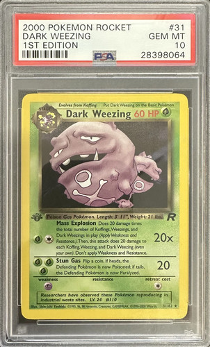 Dark Weezing (1st Edition) graded PSA 10 for sale on eBay