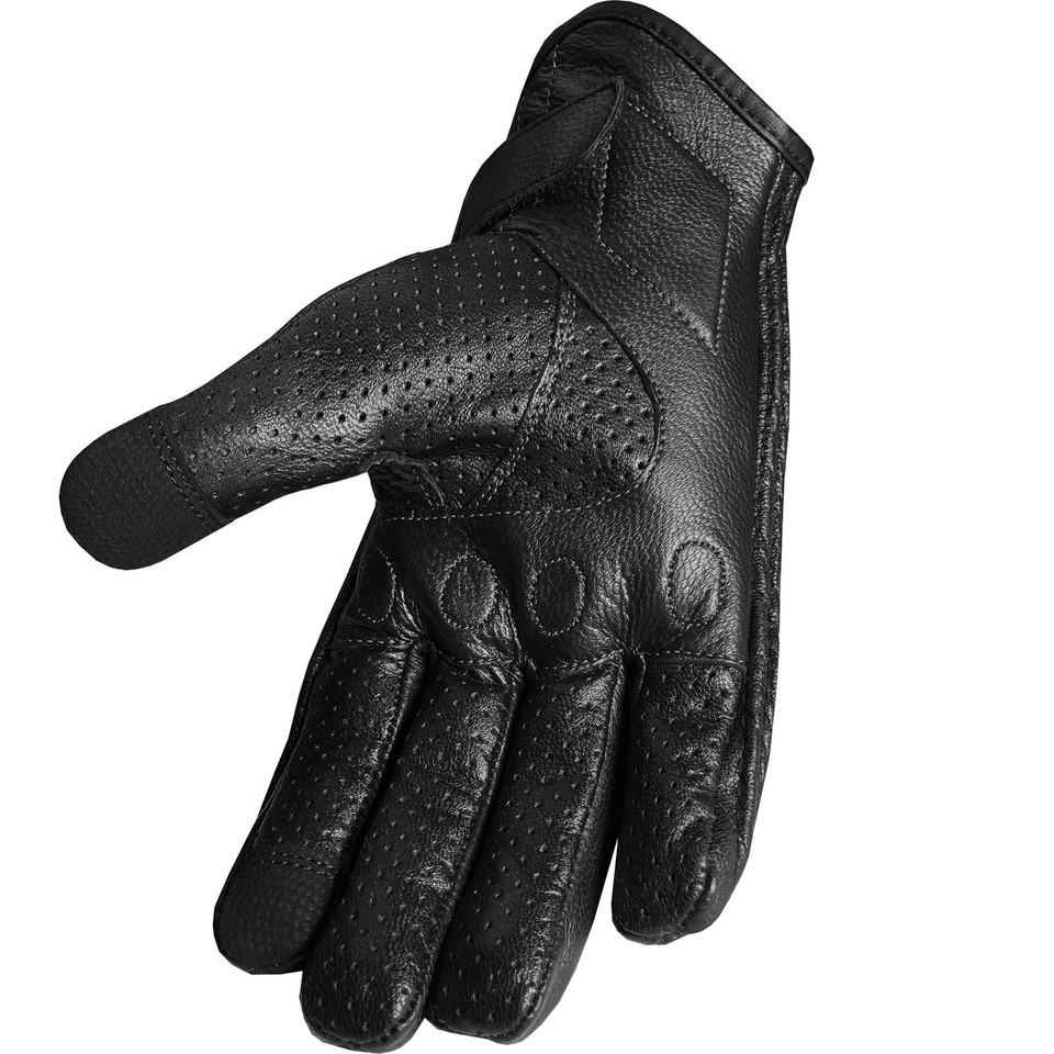 Motorcycle Gloves Leather Perforated Black Icon Pursuit For Sale Online - Foto 7