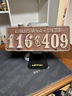 1938 Louisiana License Plate In All Original Condition ￼