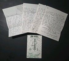 Vintage QSL Card Set Central England DX Sierra Whisky 1990 + 4 Page Letter