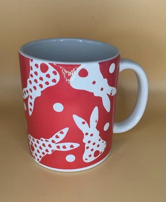 Handarbeit rot Keramik Tasse Hase Ostern Geburtstag Alltag gepunktet schönes Geschenk