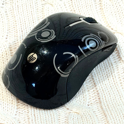HP Wireless Comfort Mouse NU566AA Black Gray Circle Design USB Dongle Laser