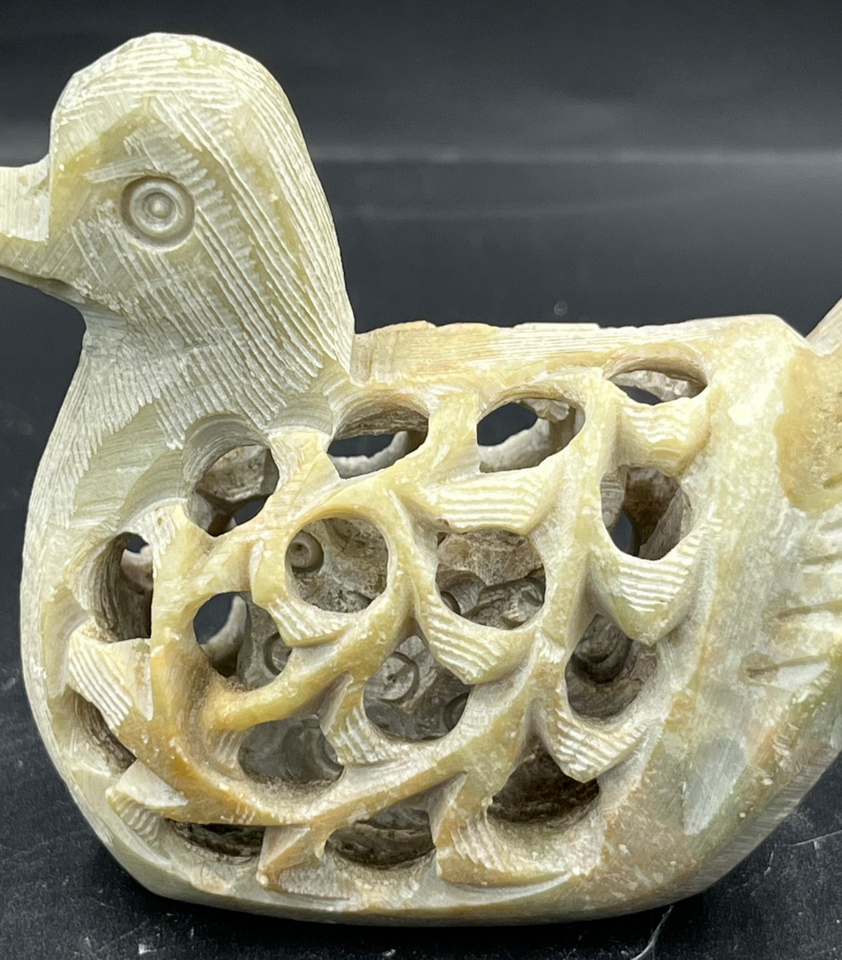 Figura Anatra In Pietra Fusa Per Giardino - Resistente Al Gelo, 21x18x12cm, Grigio, 3kg