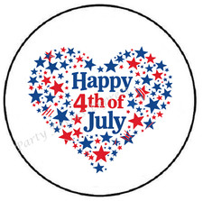 HAPPY 4TH OF JULY STAR HEART ENVELOPE SEALS LABELS STICKERS PARTY FAVORS