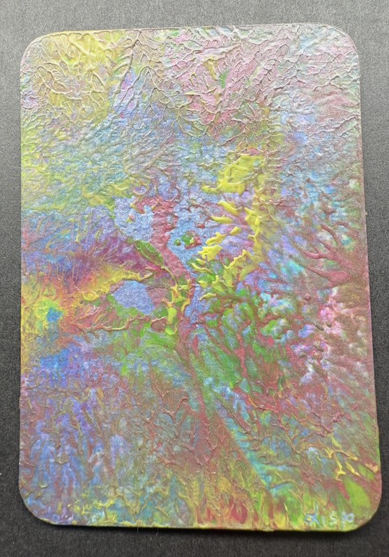 ACEO Original Abstract Whimsical Crayon Wax Painting