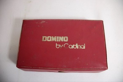 VINTAGE 55 DOUBLE NINE JUMBO DOMINOES CARDINAL DOUBLE VINYL CASE COMPLETE SET