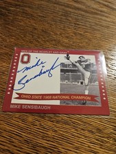 2005 TK LEGACY MEN OF THE SCARLET AND GRAY ON CARD AUTO OF MIKE SENSIBAUGH