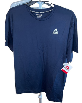 Reebok Delta Core T Shirt Mens Large Navy Blue Performance Moisture Wicking NWT