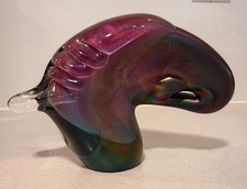 Amazing 2007 Large Signed Henry Summa Iridescent Art Glass Paperweight Sculpture