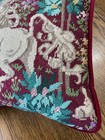 Vintage Needlepoint Unicorn Pillow Mythical Decor Velvet Back — photo 4