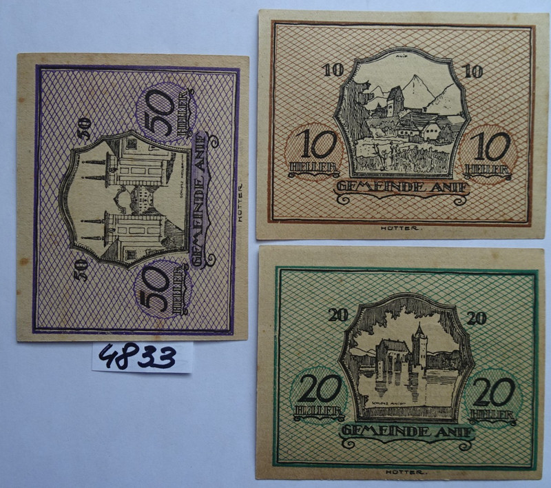 RARE  AUSTRIA  - GEMEINDE  ANIF / SALZBURG - FULL SET - AU/STAIN- JPR 43a