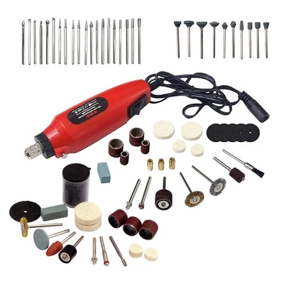 POWERTIME ONLINE - AMTECH 112pc Mini Rotary Hobby Drill Grinder Power Tool c/w Accessories & Storage Case