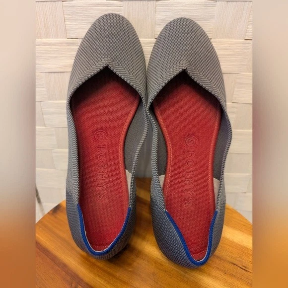 Zapatos planos de ballet Rothy's The Flat gris pata de gallo cómodos Foto 4 de 4