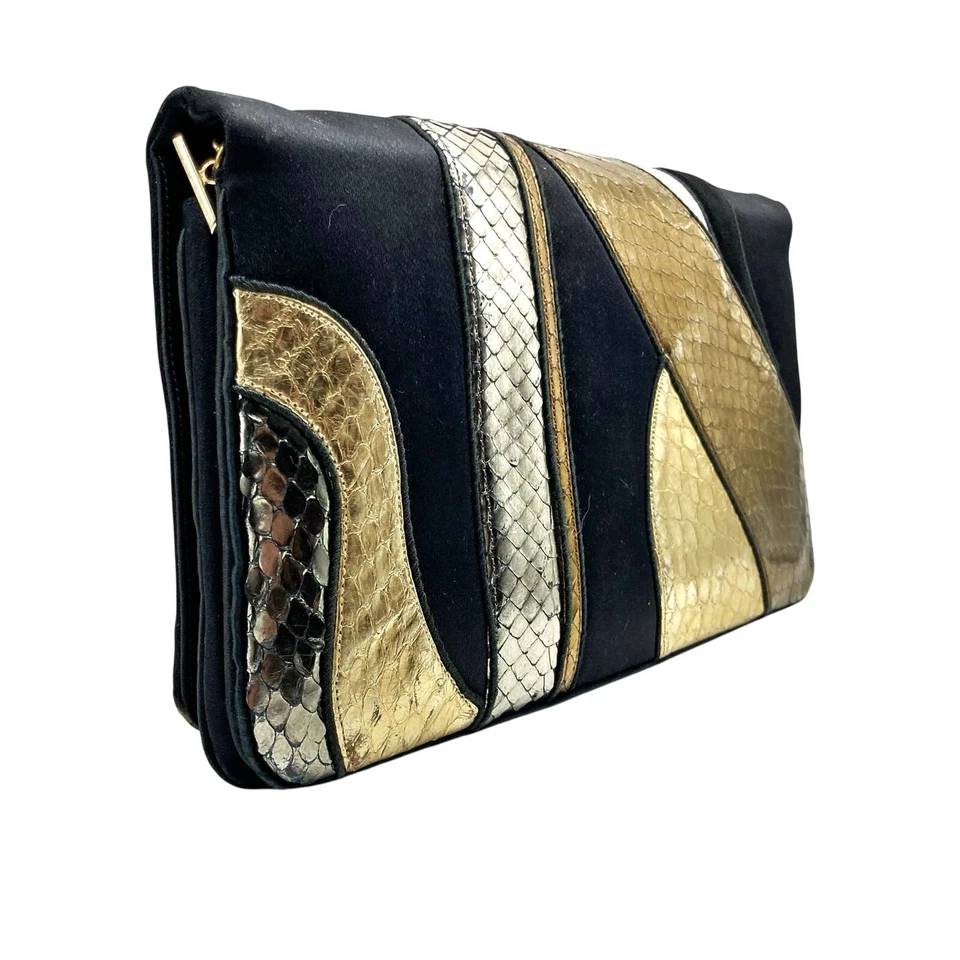 Judith Leiber Couture Clutch – Panel Art Deco metálico mixto | Correa oculta Foto 2 de 4