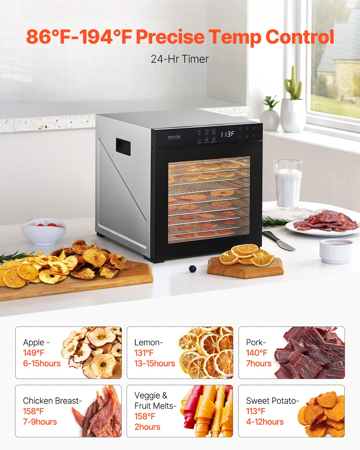 deshydrateur alimentaire 10 plateaux – design et finitions