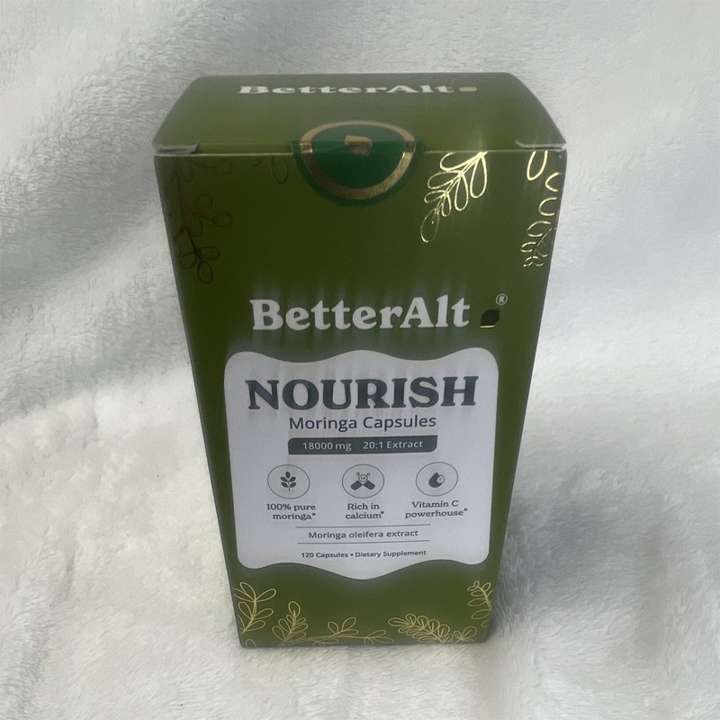 BetterAlt Nourish Moringa Oleifera Extract Capsules 120 Count Non-GMO
