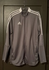 Adidas Tiro 21 Track Jacket Men's Large Training Jacket Full Zip Color Gray