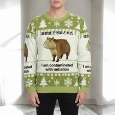 Capybara Radiation Ugly Christmas Sweater, Funny Contaminated Capy Xmas