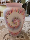 Fenton Tie Dye Vase HP By JK Spindler #7/12