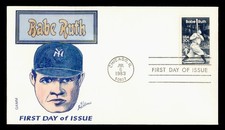 DR WHO 1983 FDC BASEBALL BABE RUTH GAMM/WINDALL HAND COLORED CACHET R42339