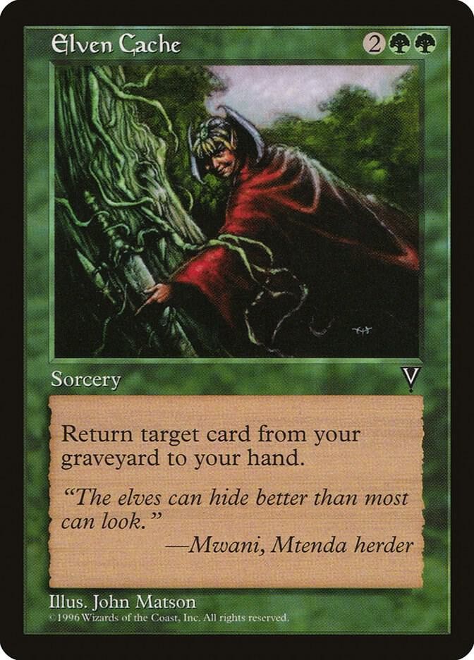 Elven Cache Visions Magic The Gathering MTG Card 1997 Lightly Played