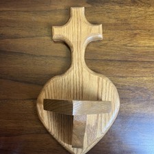 Wooden Heart Cross Shelf Handmade With Character, Primitive Cottage Aesthetic