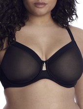 Curvy Couture Womens Sheer Mesh Full-Coverage Unlined Underwire Bra 42-H