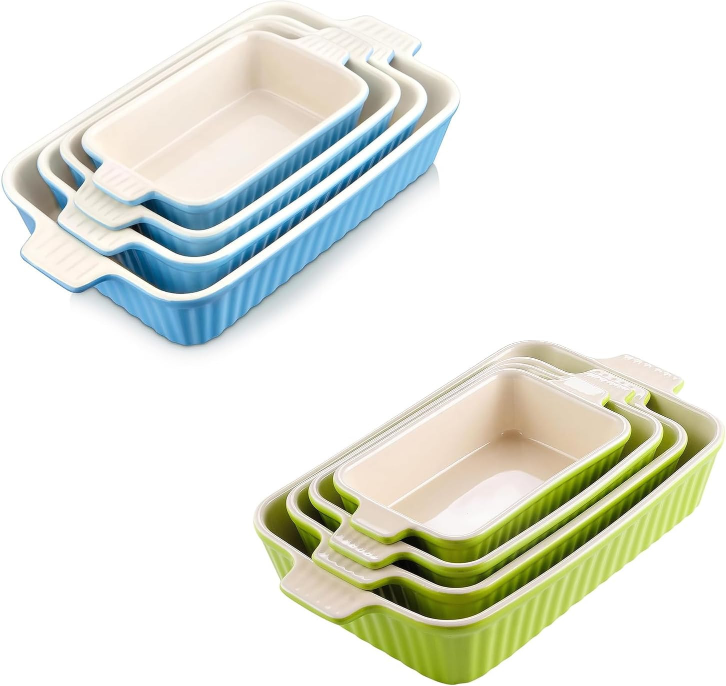 Casserole Dishes for Oven, Porcelain Baking Dishes, Ceramic Bakeware Sets of 4, 