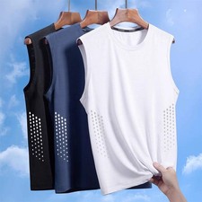 Mens New Ice-silk Breathable Top