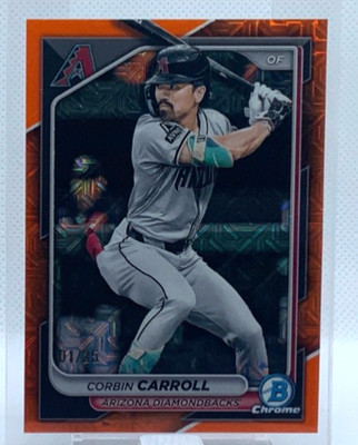 Bowman Chrome Orange Mojo Refractor 1/25 #3 Corbin Carroll Arizona Diamondback