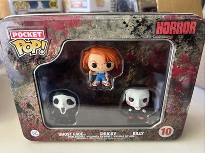 Funko Pocket POP! HORROR Chucky, Ghost Face, & Billy Figures w/ Tin # 10