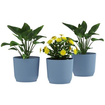 3er Set Pflanzgefäße Ф22cm - Blau