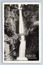 c1942 RPPC Multnomah Falls at Columbia River Oregon OR Real Photo Postcard