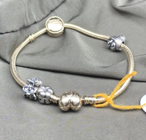 PANDORA 14k Gold & Silver  Charm Bracelet 