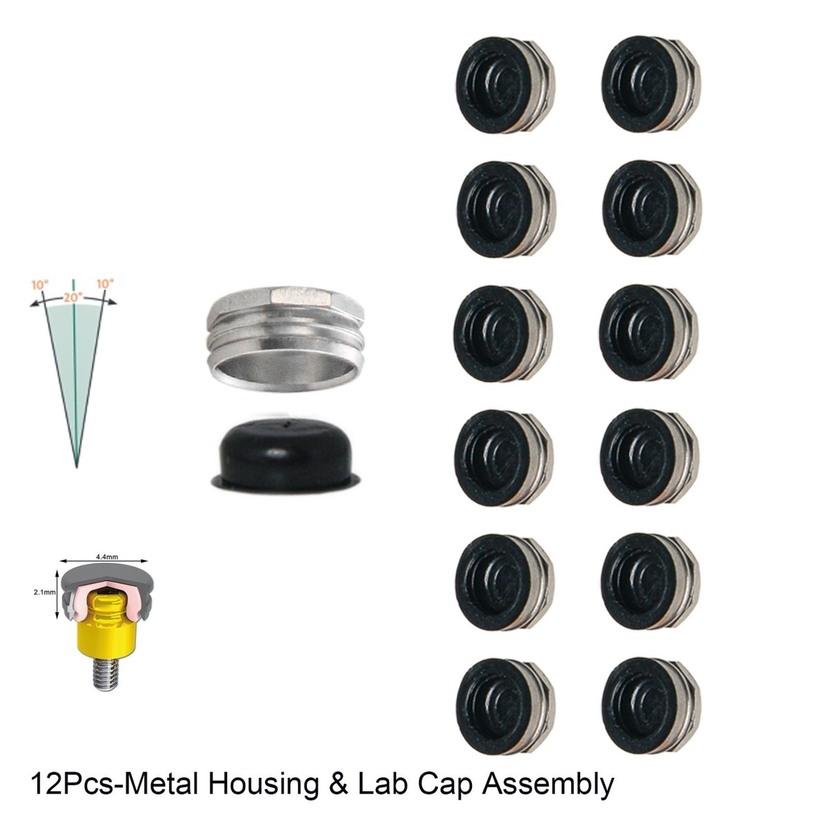 US Dental Locator Replacement Metal Housing &Lab Processing cap