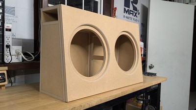 Custom Dual JL Audio 12TW3-D4 Flush Mount Subwoofer Wedge Enclosure 34Hz
