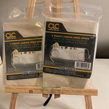 Clc C6 Canvas Waist Apron Two Pocket, Unisex Adult, White