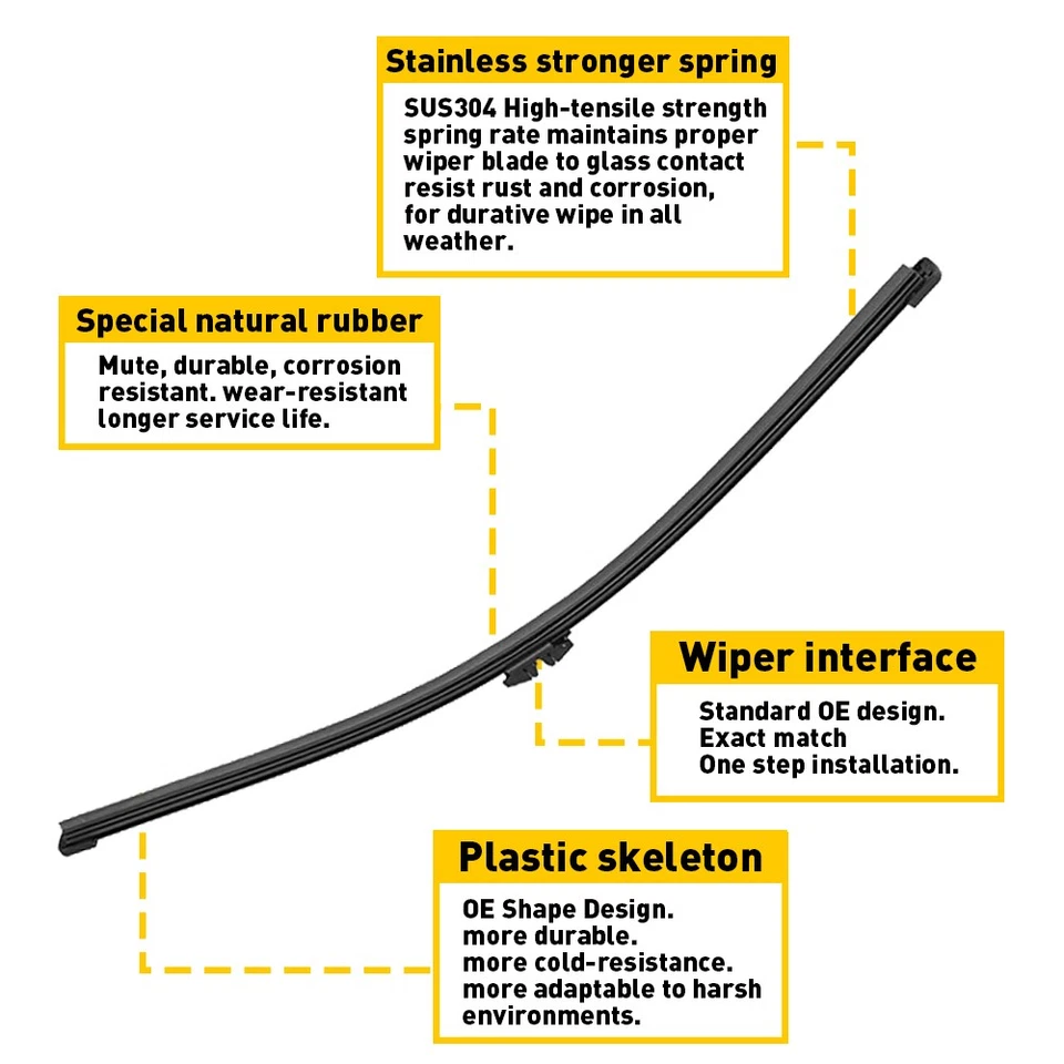 Rear Windshield Wiper Arm &Blade For 2007 2008 2009 2010-2013 BMW X5 61627161029 - Image 3 of 4
