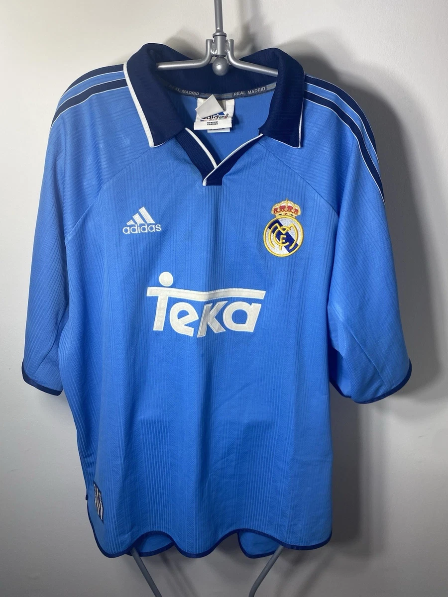 VINTAGE ADIDAS 1999/2000 REAL MADRID BLUE THIRD FOOTBALL SOCCER