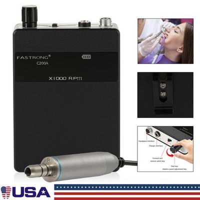 Dental Lab Portable Brushless Micromotor w/Motor Handpiece Digital Display Black