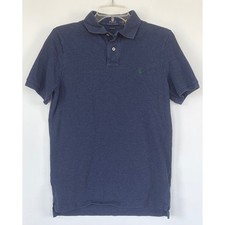 Polo Ralph Lauren Shirt Mens S Classic Fit Navy Blue Cotton Pique Pony Polo