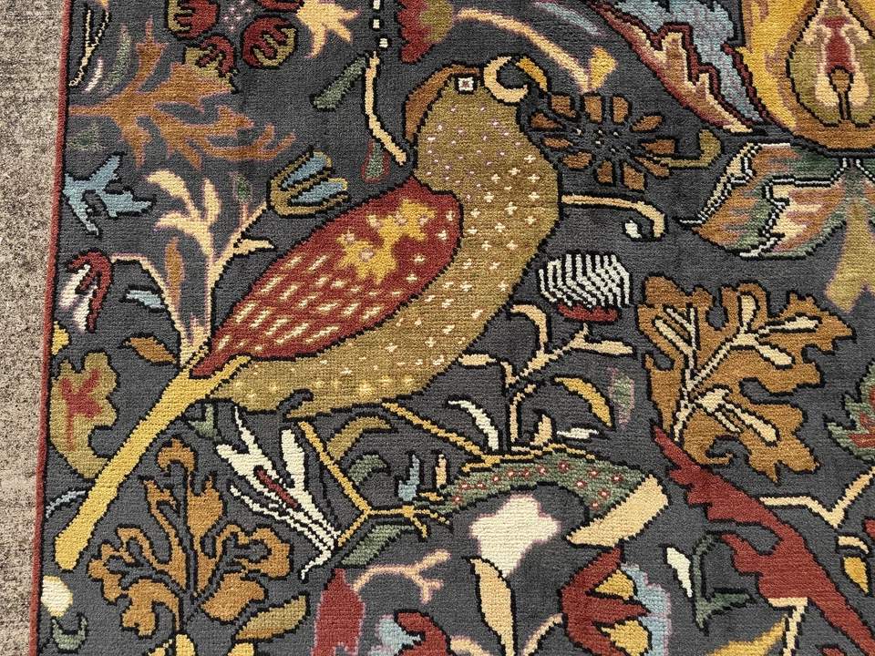 9 x 12 восточный ковер синий серый ручной работы ручной работы новый oushak животных ковер мягкий ft - Изображение 4 из 4