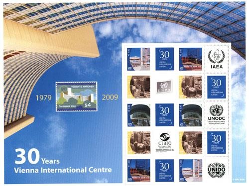 ONU NACIONES UNIDAS 2009 HOJA PERSONALIZADA VIENA 30º PERF 13 1/4 MNH S-32 VER 1 - Imagen 1 de 1