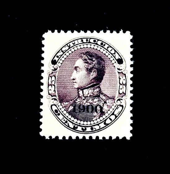 VENEZUELA Stamp - 1900 Overprint Simon Bolivar Fiscal Tax Instruccion MHR r39