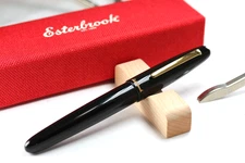 Esterbrook Estie Oversize Fountain Pen Ebony Gold Trim Medium Nib New In Box