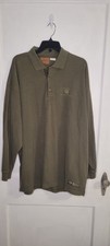 Vintage Yamaha 2001 ATV Long Sleeve Waffle Polo Shirt Olive Green Size XL
